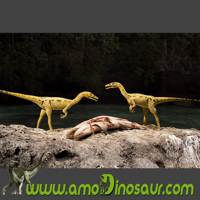 Pelea de dinosaurios velociraptor figuras de tamaño real